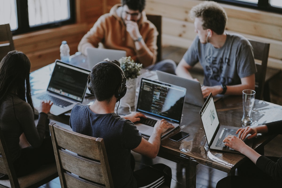 Team working together on a project